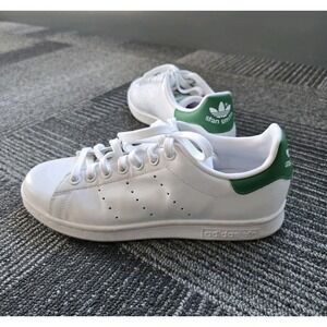 Adidas Women's Size 7 Originals Stan Smith Lace Up Sneakers White Leather Green